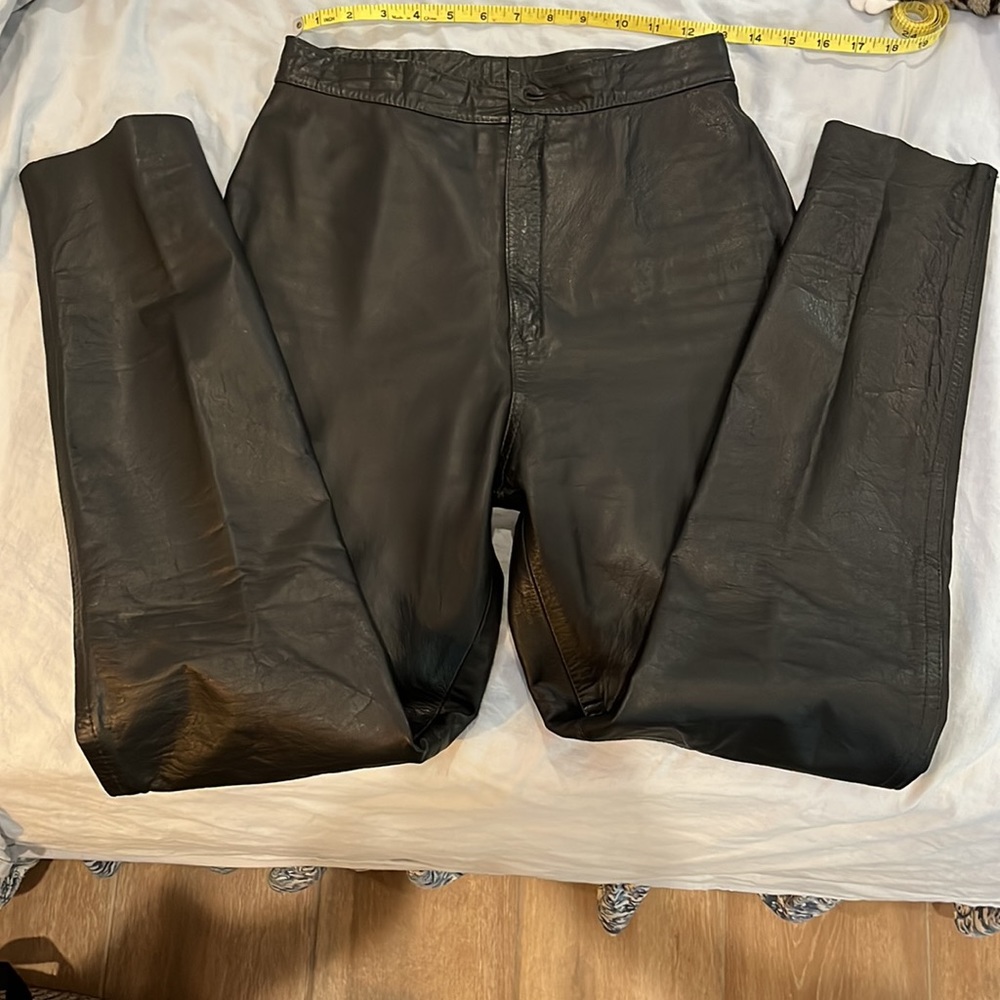 Vintage Real Leather high waist Pants